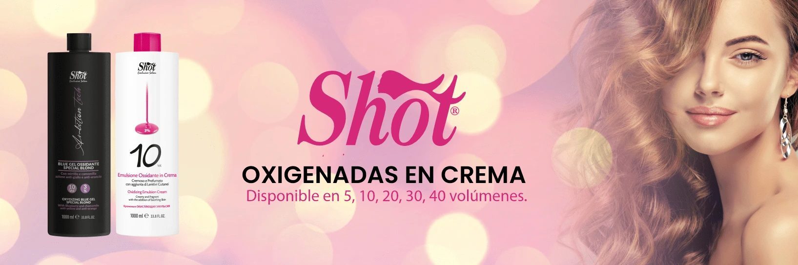 Shot - Emulsion Oxidante En Crema Es el producto ideal para desarrollar la acción oxidante y obtener los mejores resultados con la coloración Shot. indicado para todos los usos tradicionales de oxidante con productos profesionales. Disponible en 5, 10, 20, 30, 40 volúmenes. Envase: Botella 1000 ml y 150 ml.