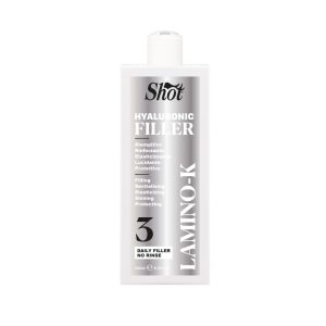 Shot Hair España - LAMINO K FILLER 200 ml (PASO 3) Repara e hidrata el cabello dañado de forma inmediata. Su acción espesante y antiedad lo hace ideal para todo tipo de cabellos, aportándoles brillo y suavidad. Elimina las puntas abiertas.