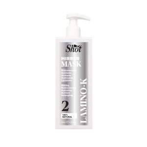 Shot Hair España - LAMINO K MASK 200 ml (PASO 2) Mascarilla 100% natural reestructura, nutre, hidrata, desenreda, brilla y protege con acción antipolución. La exclusiva y natural formulación SIN siliconas, SIN parabenos, SIN vaselina, totalmente eco-sostenible y orgánica, hace que esta mascarilla sea absolutamente ideal para todo tipo de cabello y para uso frecuente. Modo de empleo: aplicar sobre el cabello limpio y húmedo, peinar, esperar 5 minutos y enjuagar. Envase: 200 ml.