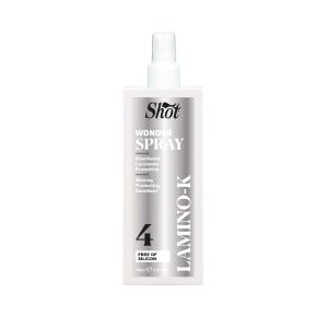 Shot Hair España - LAMINO K SPRAY 200 ml (PASO 4) pray sin siliconas, para nutrir, desenredar, laminar, pulir, proteger y perfumar de forma segura sin engrasar ni apelmazar el cabello. También es ideal para cabellos finos que tienden a