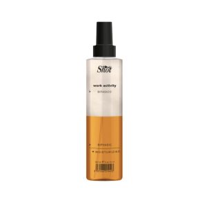 Shot Hair España - Work Activity - BIFASICO NARANJA ARGAN 200 ml : Bálsamo instantáneo desenredante e hidratante. Sin aclarado. Modo de empleo: agitar antes de usar y pulverizar.