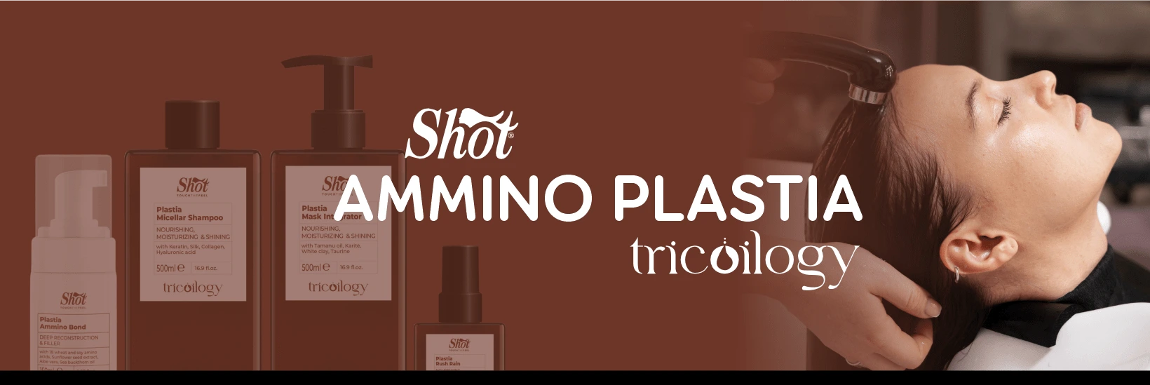 Ammino Plastia es un tratamiento fortificante, voluminizador<br />
y nutritivo de alta concentración, diseñado para actuar en<br />
profundidad en la estructura del cabello. Gracias a su fórmula<br />
innovadora, regenera y refuerza los enlaces internos de la fibra<br />
capilar, mejorando la fuerza, el volumen, la consistencia, la<br />
elasticidad, la resistencia y el brillo desde la primera aplicación.