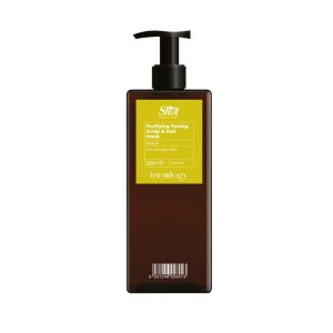 Regeneración profunda sin apelmazar. Mascarilla ideal para el cuidado del cuero cabelludo y del cabello, que regenera y purifica sin apelmazar. Gracias a sus principios activos como el mentol y el colágeno hidrolizado, aporta frescor y vitalidad al cuero cabelludo, dejando el cabello ligero y luminoso. Un tratamiento completo para un cabello sano. Modo de uso: Después del champú, aplicar sobre el cuero cabelludo y el cabello, esperar 3-5 minutos y enjuagar bien.